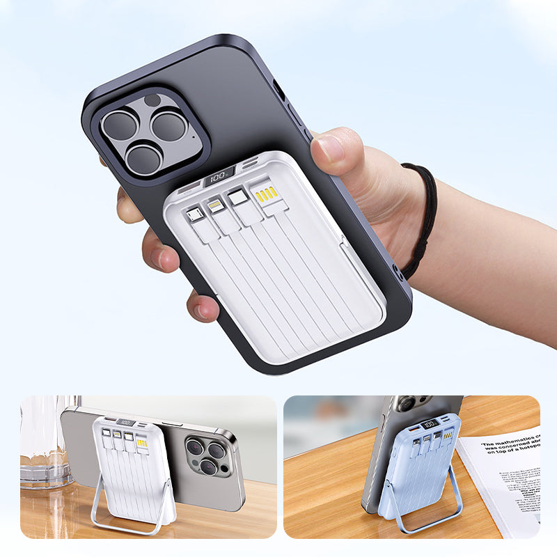 📱Magnetic Power Bank With Stand & Cable