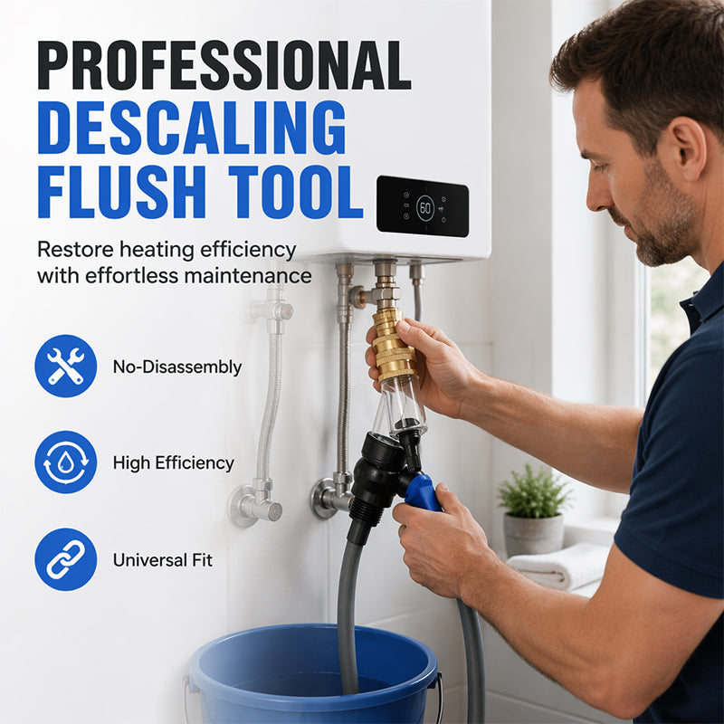 🚿50% OFF NOW! No‑Disassembly Water Heater Descaling Tool‑ Quick Flush Scale Remover Filter Adapter, Easy‑Clean Limescale Cleaning Tool for Household Water Heaters