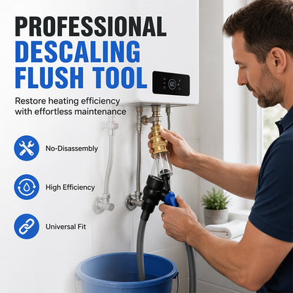 🚿50% OFF NOW! No‑Disassembly Water Heater Descaling Tool‑ Quick Flush Scale Remover Filter Adapter, Easy‑Clean Limescale Cleaning Tool for Household Water Heaters