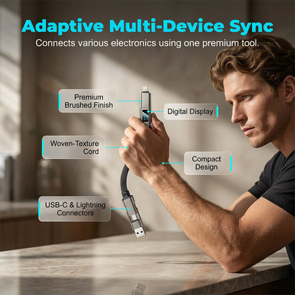 4-in-1 Digital Display Keychain Charging Cable