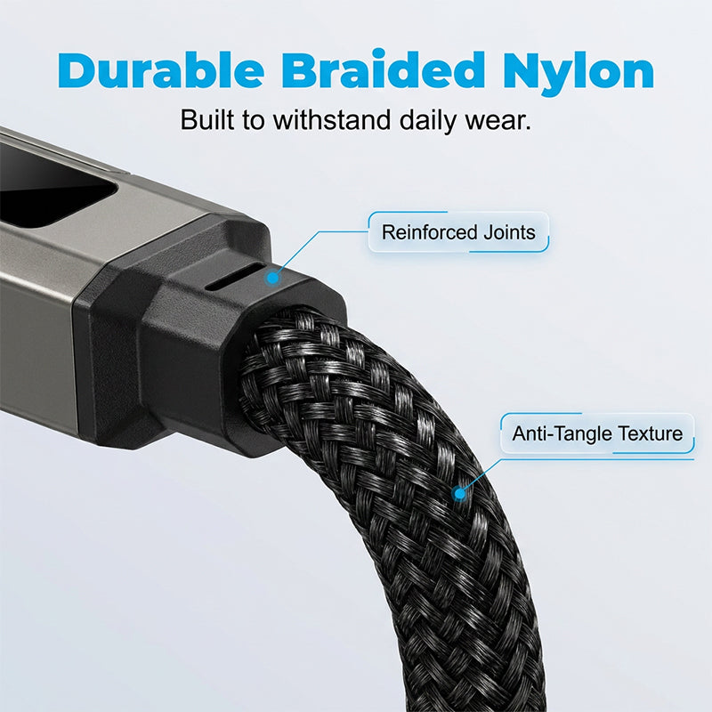 4-in-1 Digital Display Keychain Charging Cable