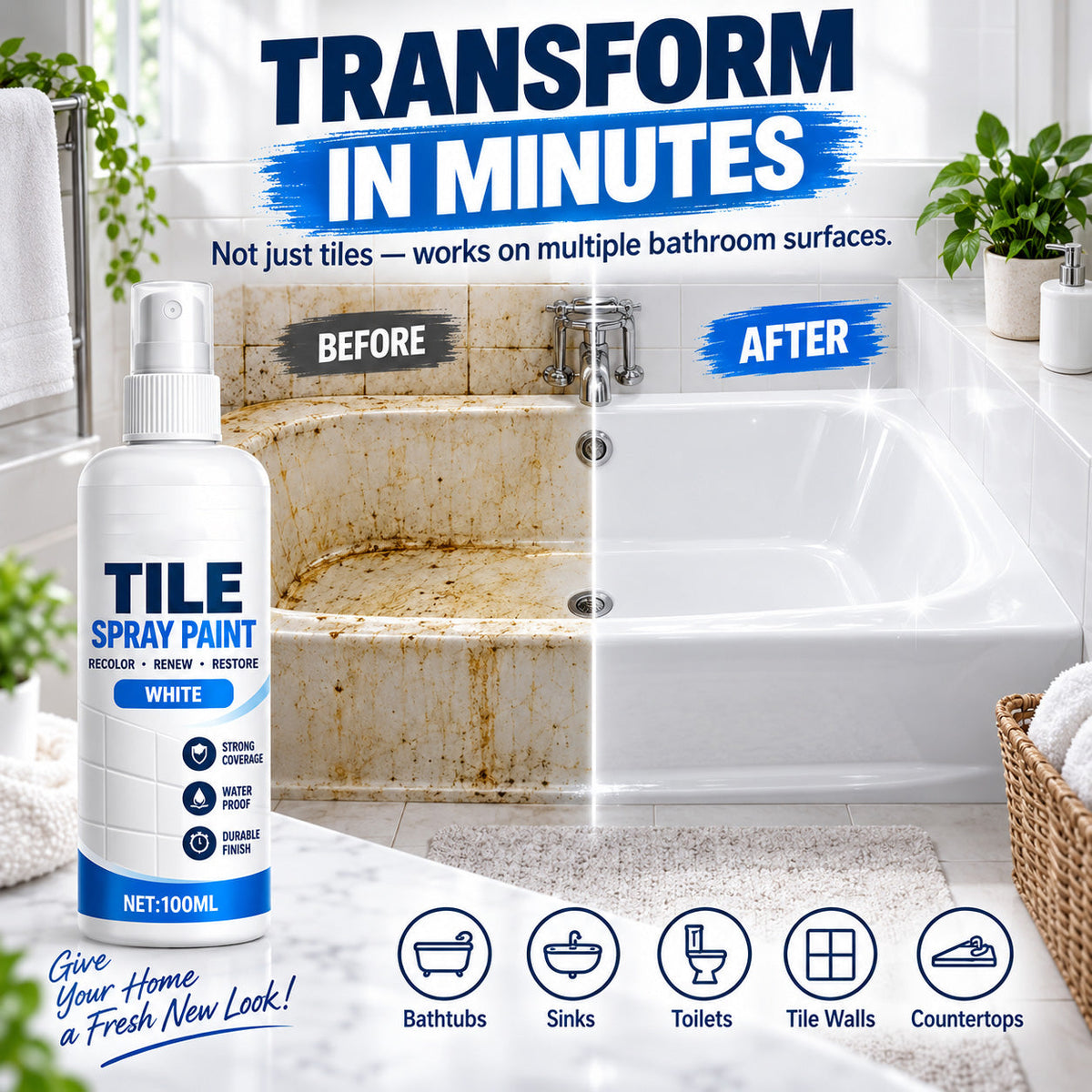 Tile Renewal Spray Paint – Recolor & Refresh