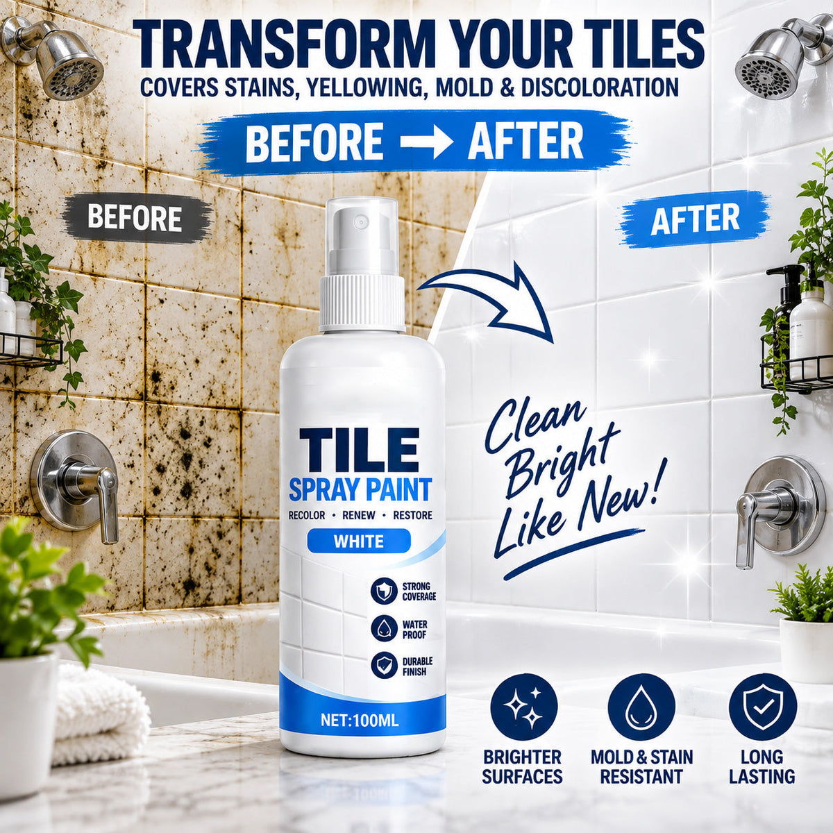 Tile Renewal Spray Paint – Recolor & Refresh