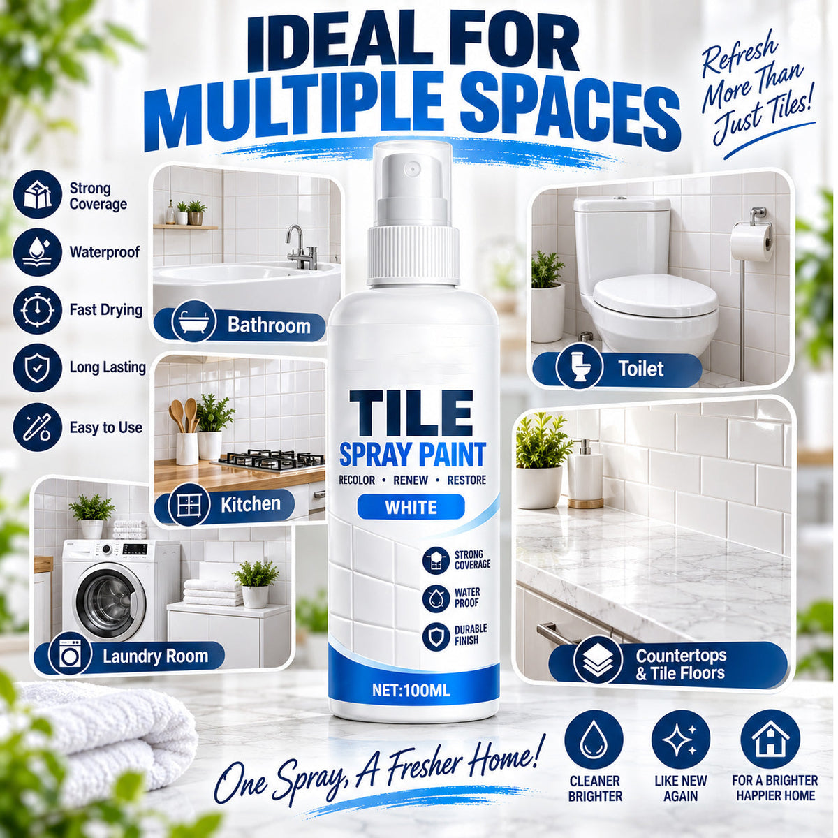 Tile Renewal Spray Paint – Recolor & Refresh