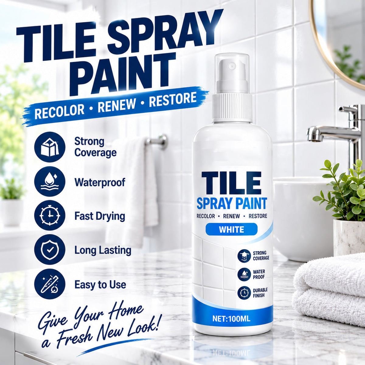 Tile Renewal Spray Paint – Recolor & Refresh