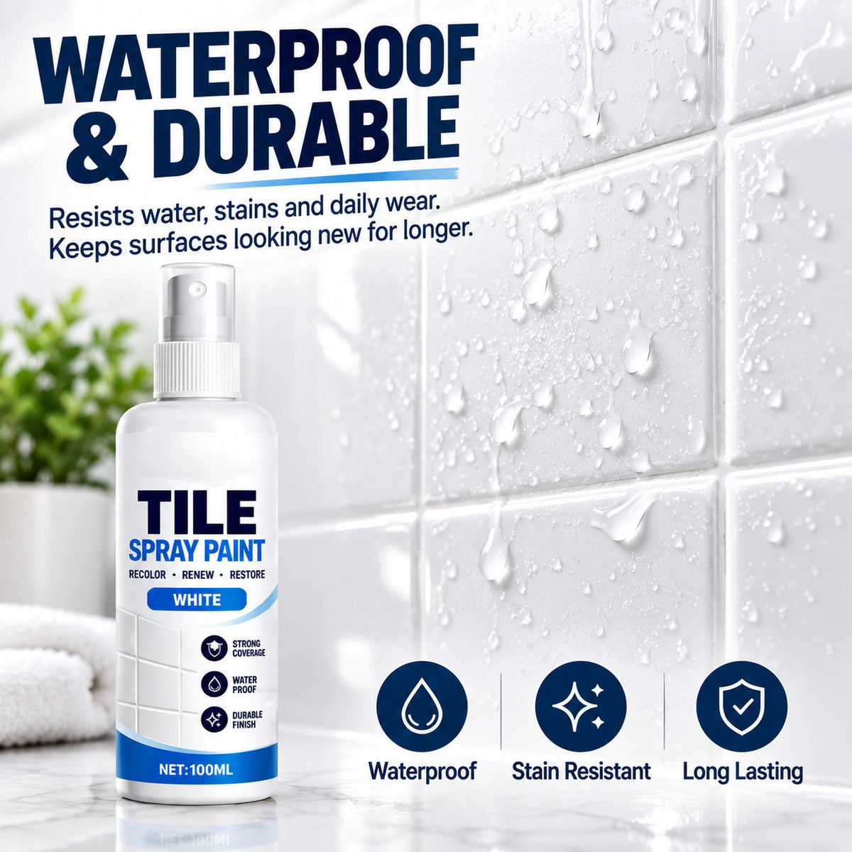 Tile Renewal Spray Paint – Recolor & Refresh