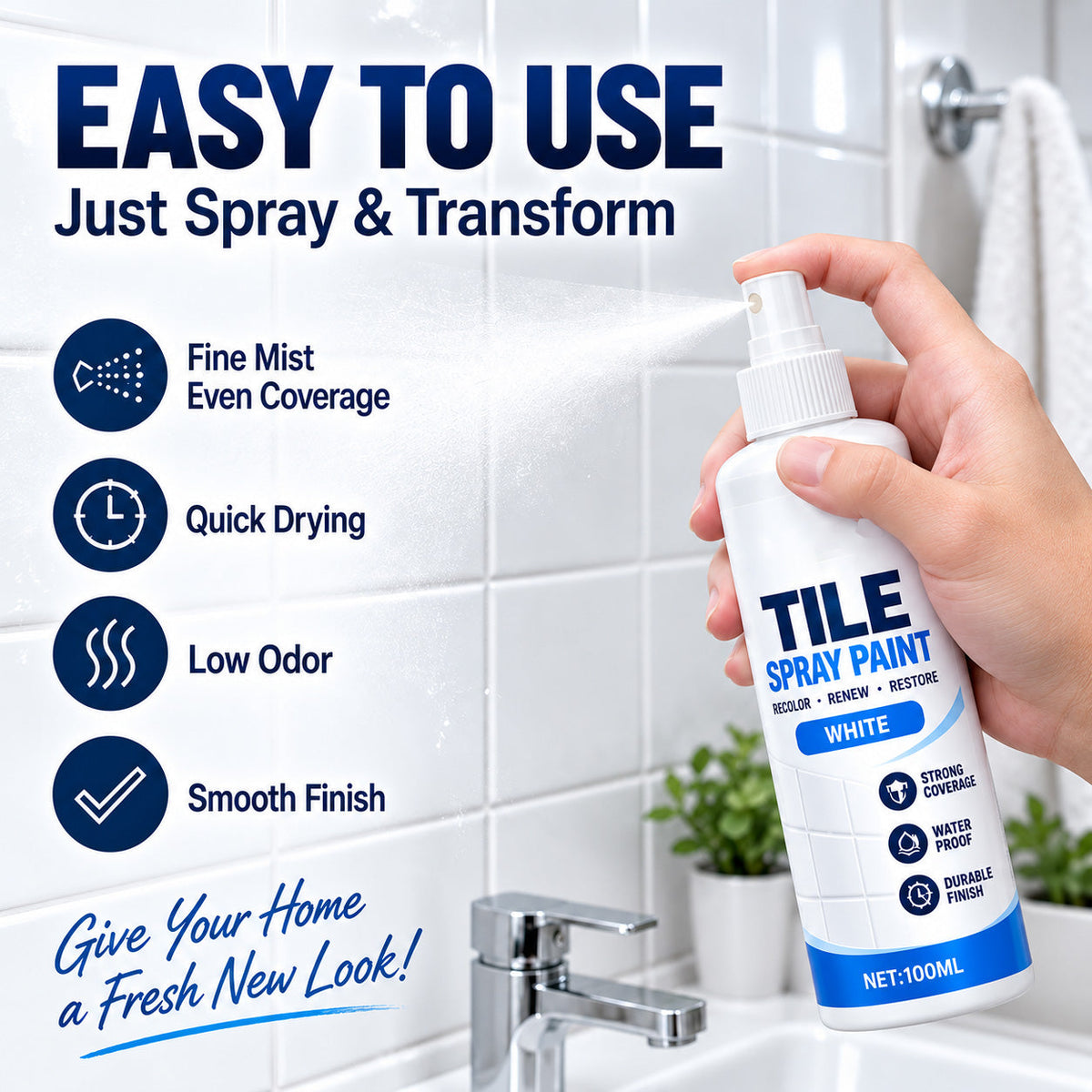 Tile Renewal Spray Paint – Recolor & Refresh