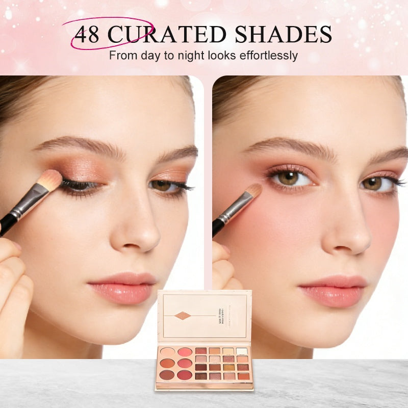 ⏳LAST DAY SALE 50% OFF!!🎁✨ Magic Makeup Book – All-in-One Cosmetic Palette with Eyeshadows, Blush, Highlighter & Lip Gloss | Perfect Christmas Gift for Her 🎄