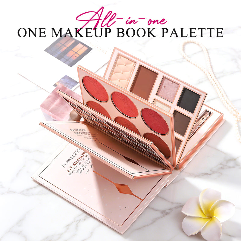 ⏳LAST DAY SALE 50% OFF!!🎁✨ Magic Makeup Book – All-in-One Cosmetic Palette with Eyeshadows, Blush, Highlighter & Lip Gloss | Perfect Christmas Gift for Her 🎄