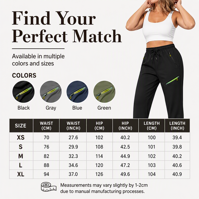 Women's Straight-Leg Sports Pants with Zipper Pockets