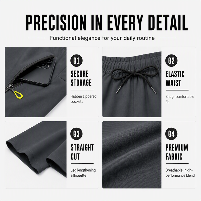 Women's Straight-Leg Sports Pants with Zipper Pockets