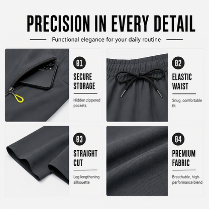 Women's Straight-Leg Sports Pants with Zipper Pockets