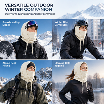 3-in-1 Winter Hat Windproof Thermal Neck Face Ear Warmer, Winter Balaclava for Men Women, Outdoor Ski Cycling Warm Face Cover, Cold Weather Thick Fleece Headwear