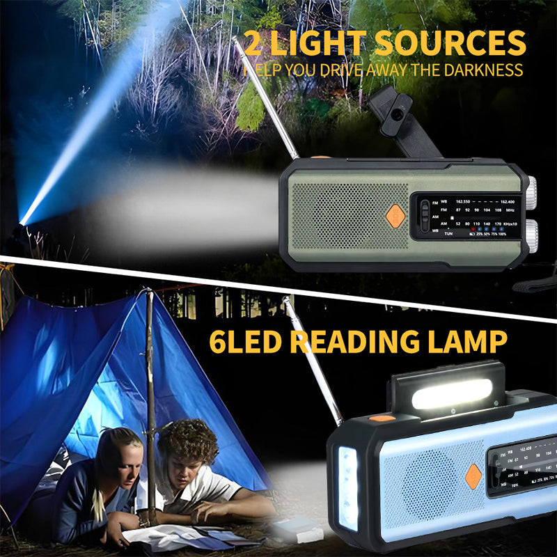 🔥Prepare for a power cut！！Solar Hand-Crank Emergency Weather Radio