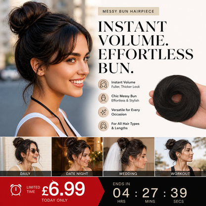🏆 Last Day Special Price £4.99 ! 🔥✨ Create a Chic Messy Bun in Seconds 💖