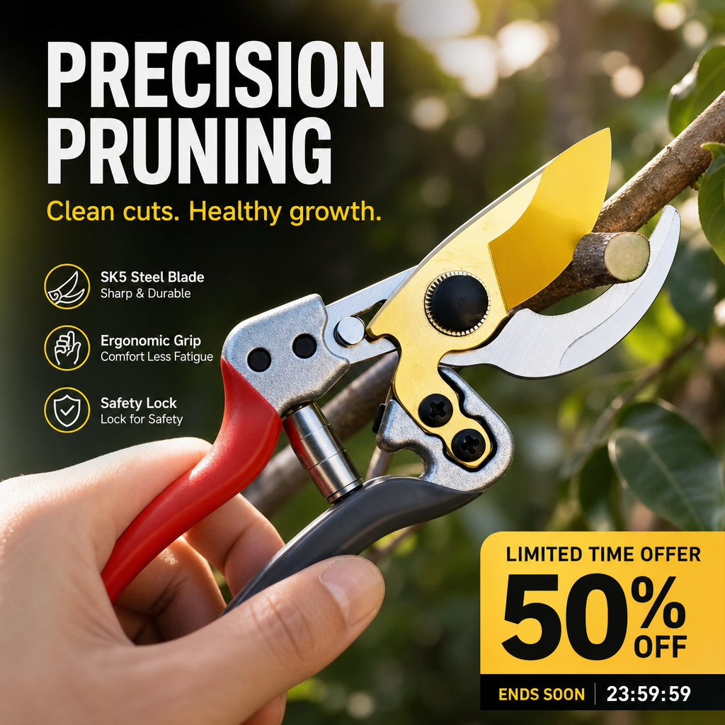 📢📢50% OFF !! ⏰Multi-Purpose Shears – SK5 steel blade, rubberized grip, 30/50mm cut. For sheep, cow & horse hooves + garden pruning! 🌿💪