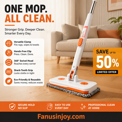 🔥Limited Time 50% OFF！✨️Maximal Cleaning Power！Multi-Functional Hands-Free Clip Flat Mop